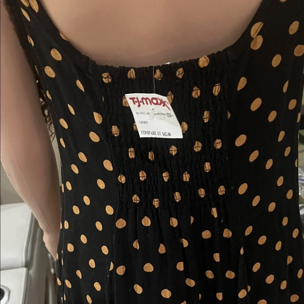 Cynthia Rowley Black and Gold Polka Dot Maxi Dress - Picture 3 of 4